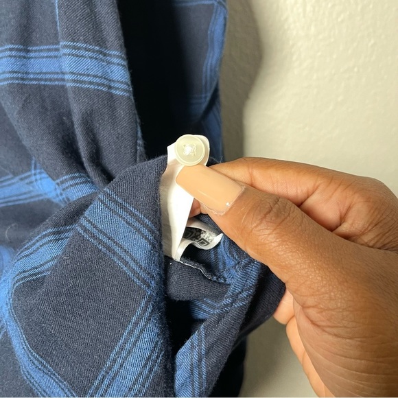 Bonobos Men Button Down Shirt Medium Blue Black Plaid Slim Fit Cotton Flannel - Picture 6 of 9